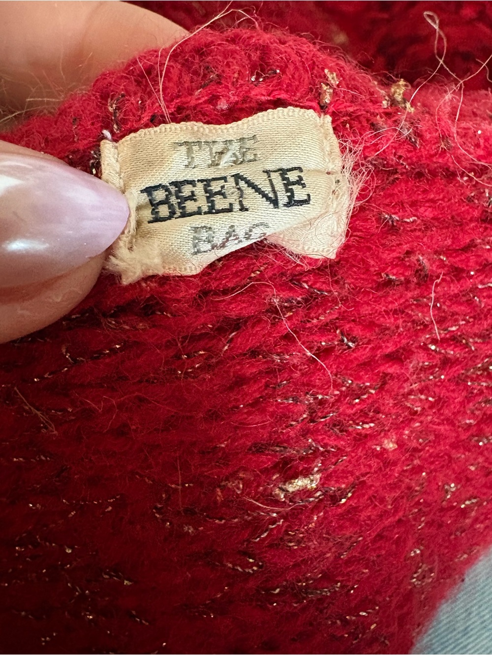 Vintage The Beene Bag Wool Blend Fluffy and Knit Red Sweater - Picture 7 of 8